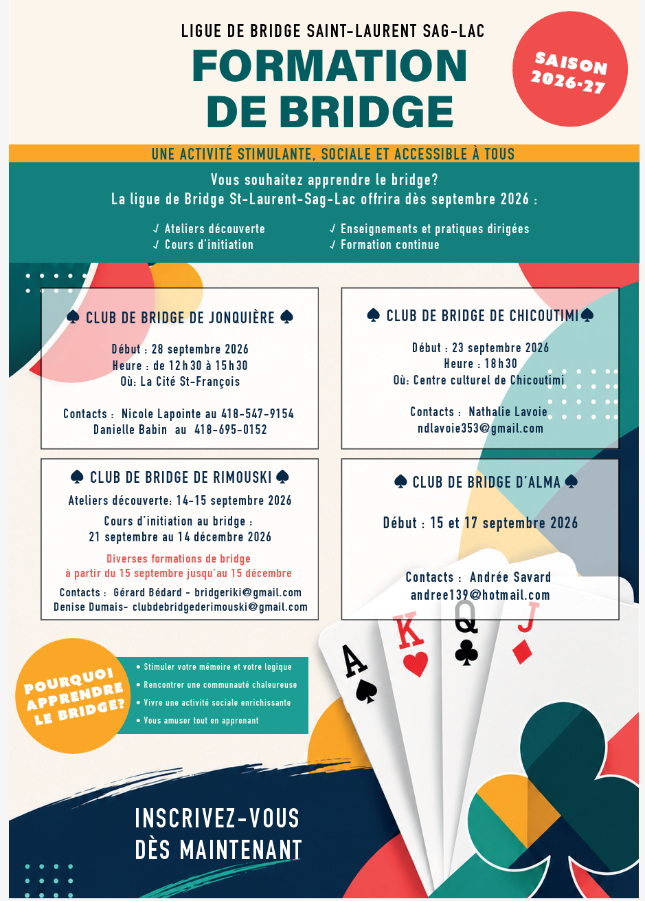 Programme des cours - Automne 2026 - Unité 199